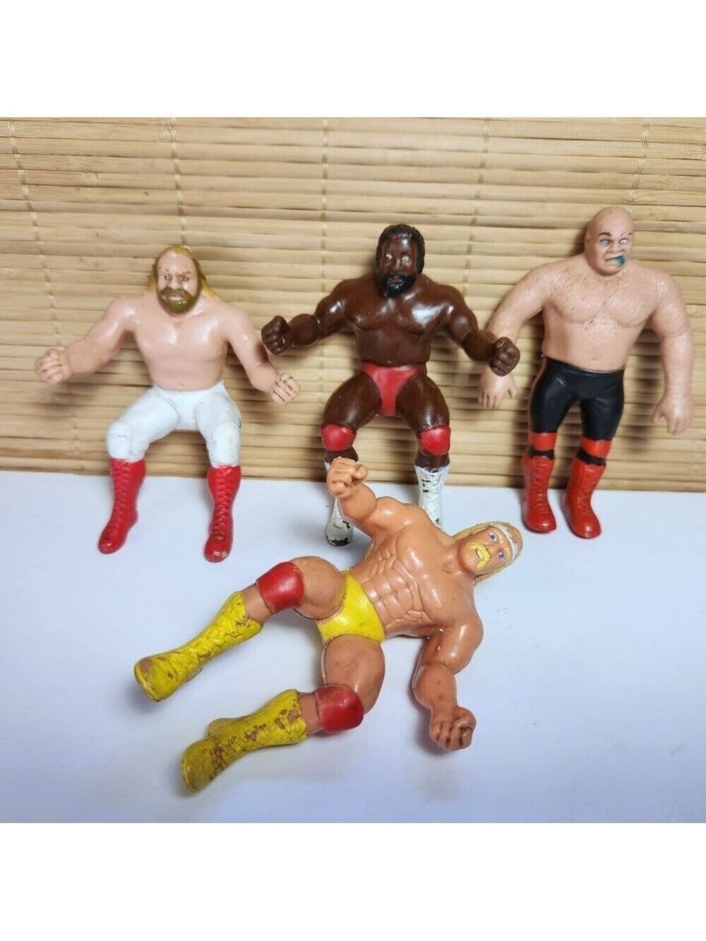 WWE Wrestling Action Figures Lot of 4 Finger Puppets 4" 1985 LJN Titan Vintage